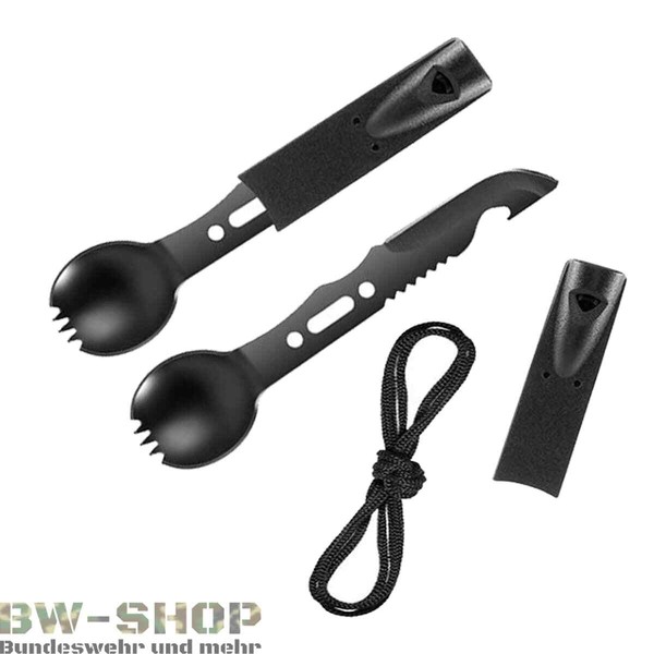 Camping Besteck Set 7In1 Outdoor Survival Essbesteck GÖFfel SÄGe Pfeife Messer-image