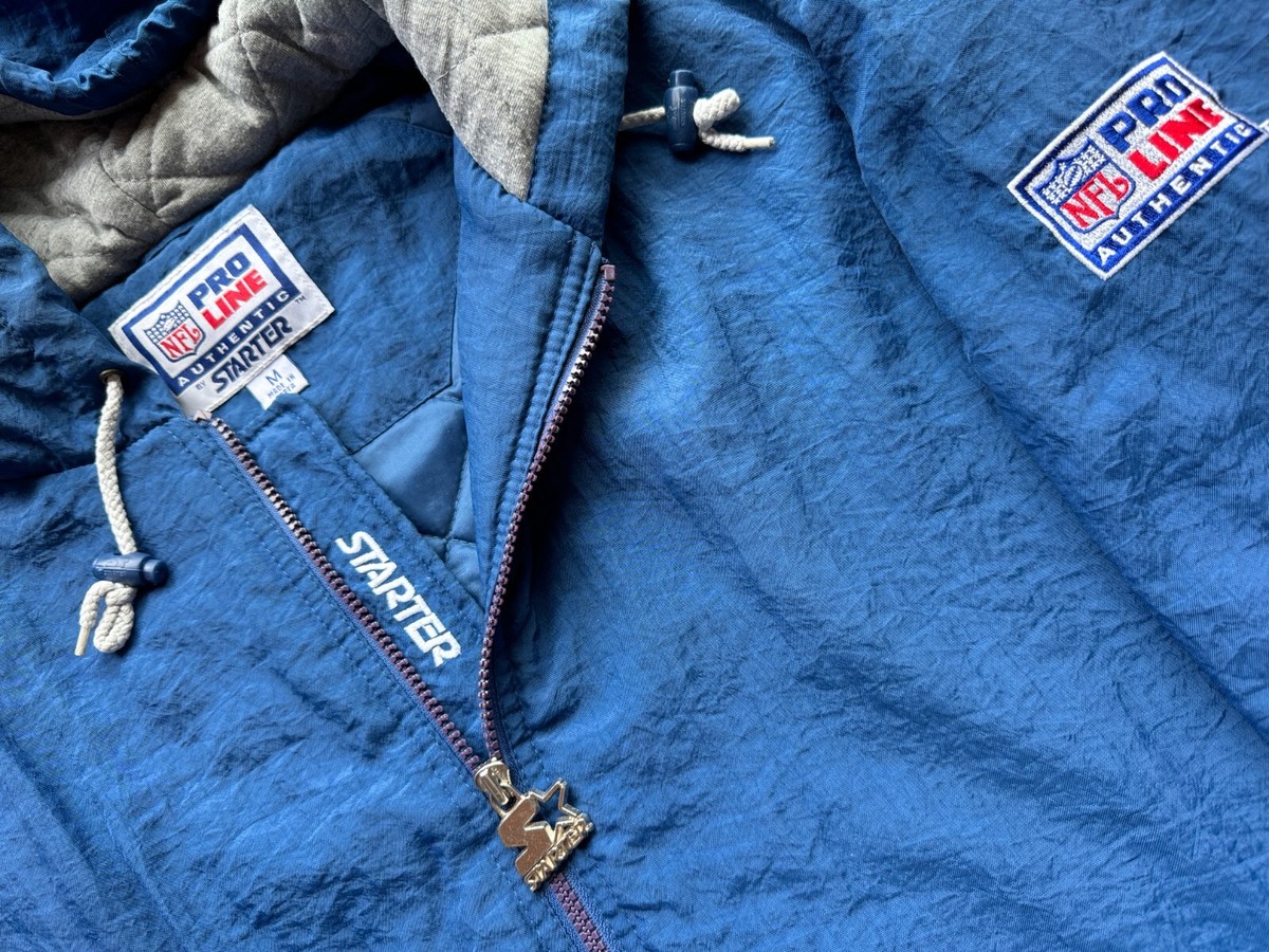 Dallas Cowboys 90s STARTER puffer jacket zip hoodie M blue