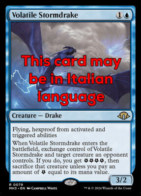 MTG VOLATILE STORMDRAKE EXC - ELEKTRODRACHE ZORNIG 79 - MH3 - MAGIC
