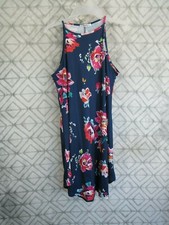 Guberry Dress Size M Blue Floral Pull Over Sleeveless Casual Work