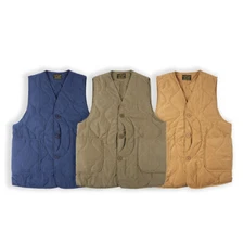 Vintage Men's Amekaji Multi-pocket Cotton Vest Hunting Waistcoats Button Jackets