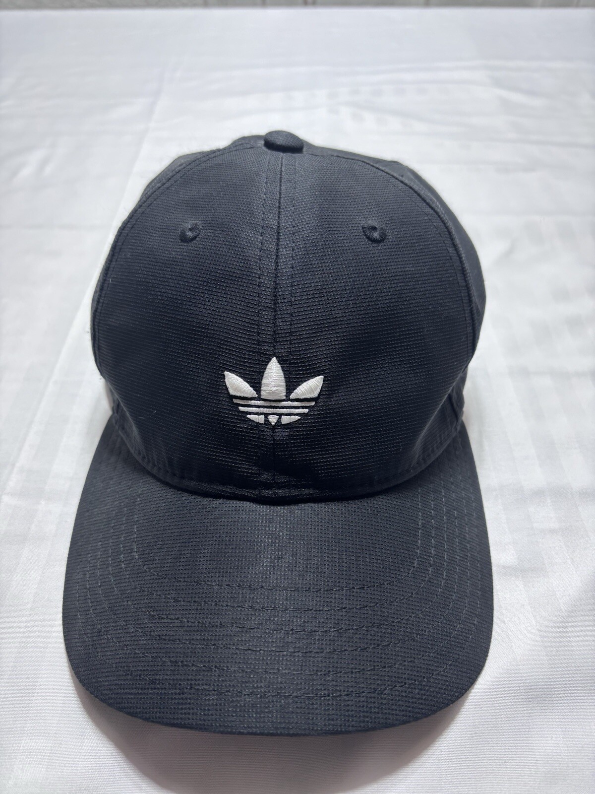 Adidas Hat Cap Strap Back Black White Trefoil Pickleball Baseball Running Mens