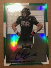 ANTONIO ALFANO 2019 Leaf Metal All-American Bowl GREEN Flag AUTO # 3/4 Alabama