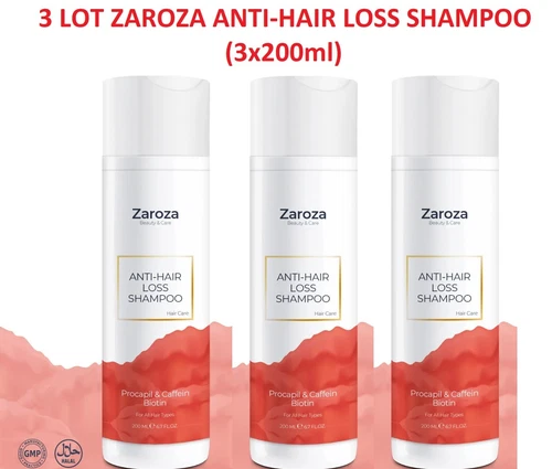 3 LOT Zaroza Anti Hair Loss Shampoo New Formula