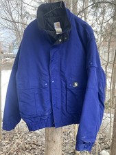 Carhartt Jacket Adult Size XL Navy Canvas WARM Coat Arctic Quilt Lined Workwear