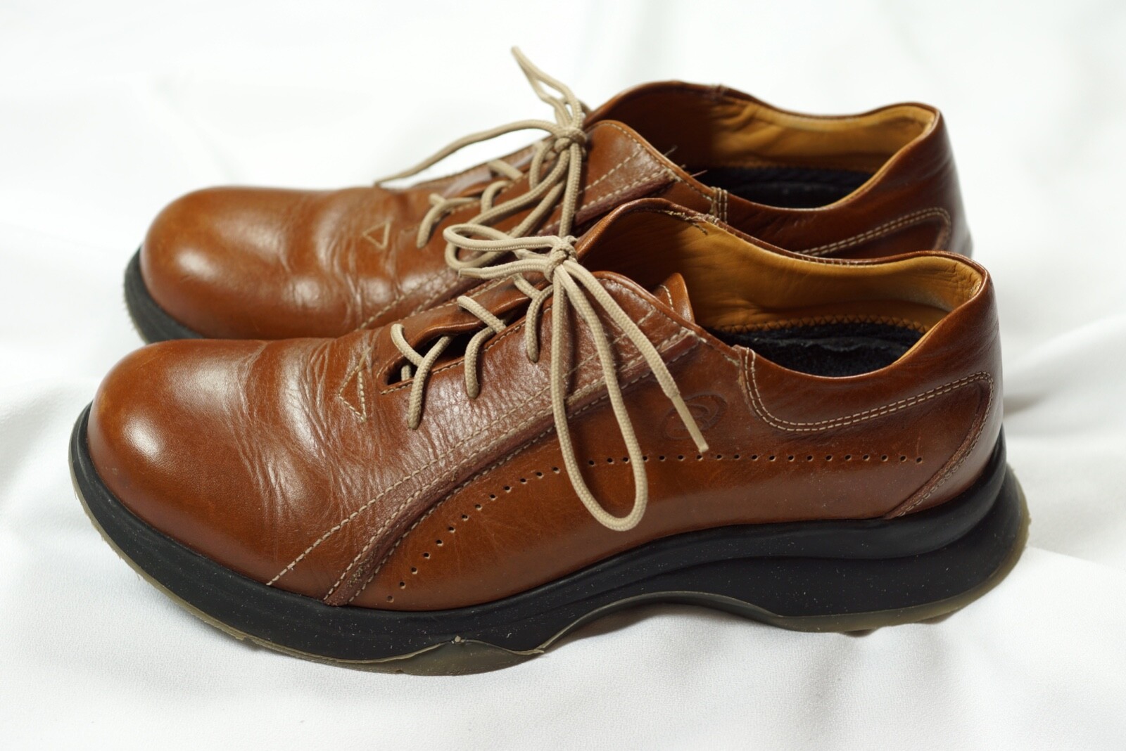 Men's BOSI Colombia Caramel Brown Leather Shoes Strip… Gem