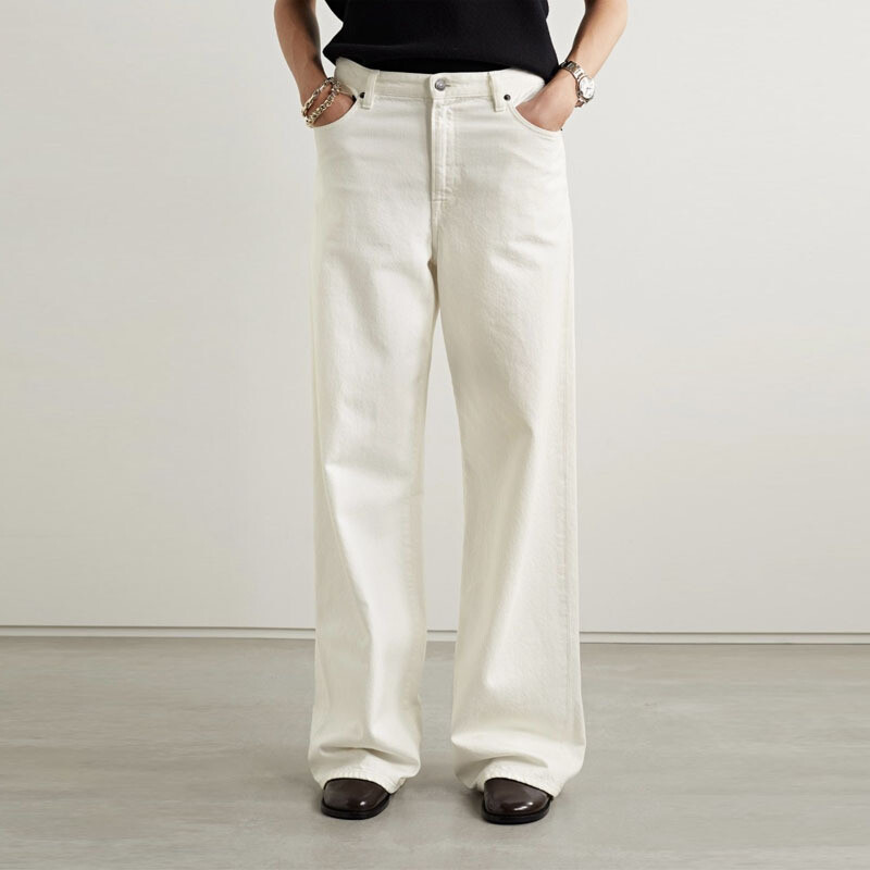 FILA Pantalone donna THE ROW cotone primavera autunno gamba larga vita alta dritto