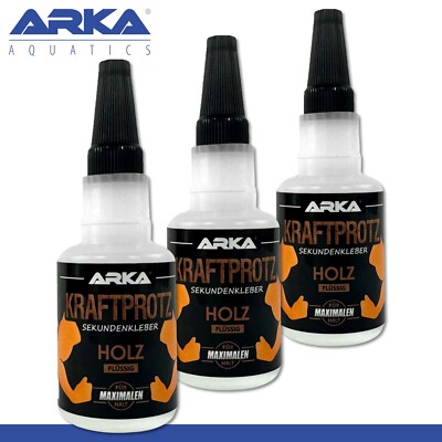 ARKA 3 x 50g Kraftprotz Sekundenkleber Holz flüssig Hobby Basteln Kleben