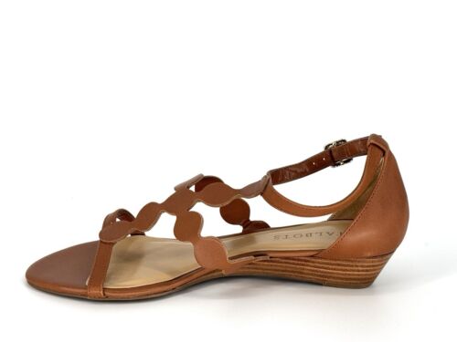 New TALBOTS Brown Leather Strappy Wedge Sandals, Size 7.5 - Picture 4 of 6
