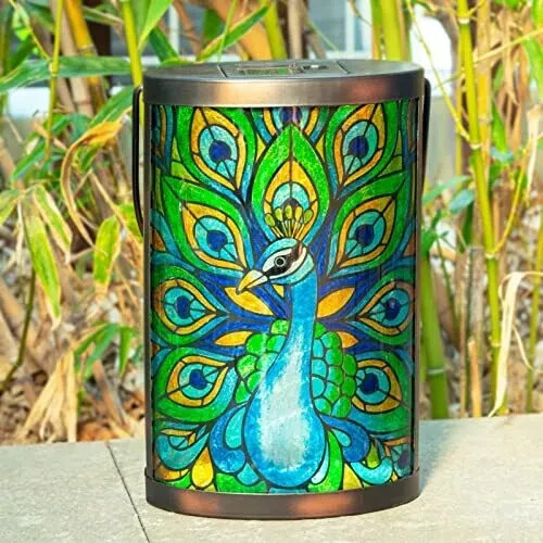 Hanging Solar Lantern Outdoor Waterproof Led Solar Lights Peacock Decorative Sol - Bild 3 von 5