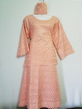 Women Clothing African Lace Skirt Suit w/ Wrap Skirt Free Size 50" around