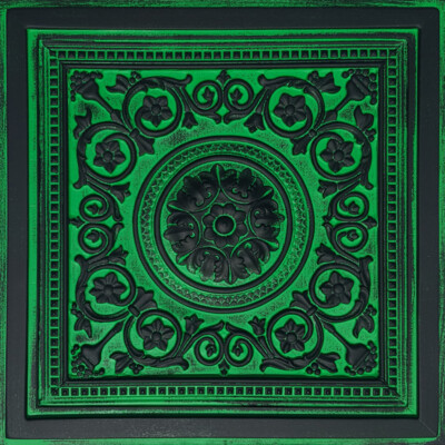 Grid System, Pop In, 24'' x 24'', PVC Ceiling Tiles MAJESTY Emerald Black 30 PCS