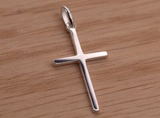 Sterling Silver CROSS CHARM PENDANT 925 – 12mm 18mm 26mm – 1, 5 or 10 Pack