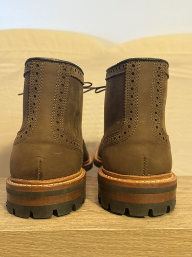 Men's ALLEN EDMONDS Hamilton Brown Nubuck Leather Cap Toe Boots Size 10.5A 5125 - Picture 7 of 19