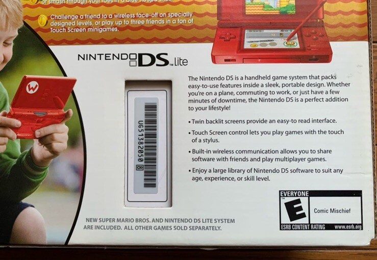 Nintendo DS Lite New Super Mario Bros. Special Edition Red Console