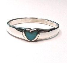 Sterling Silver Turquoise Heart Ring Size 4 5 6 7 8 9 10 NEW