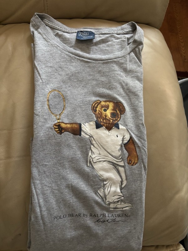 Vintage Polo Ralph Lauren Tennis Bear Tee Sz XXL