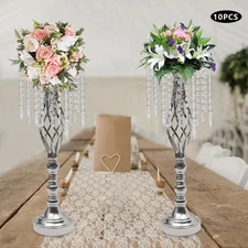 10PCS Crystal Stands Wedding Table Centerpieces Flower Racks 21.7inch Tall New