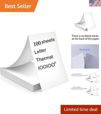 100 Sheets of BPS BPA Free Thermal Printer Paper - Safe, Recyclable Durable
