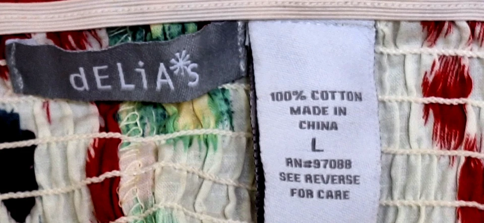 Vintage 60s Delia’s Floral Print Fit & Flare Sundress L 100% Cotton Retro Summer - Image 4 of 4