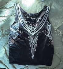 SYLVIA P tank Size 8 GYMNASTICS DANCE under leotard rare tie back BEAUTIFUL