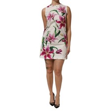 DOLCE & GABBANA Dress White Cotton Floral Sleeveless Mini IT40/US6/S RRP 1500usd
