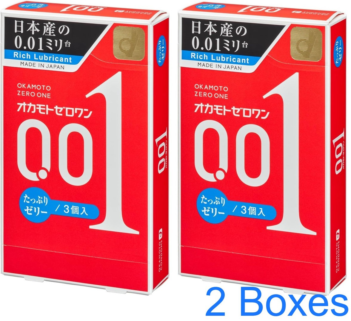 2 Box Set / OKAMOTO Kondome Zero One 001 Thin Polyurethane Rich Gleitmittel…