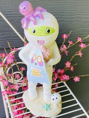 Halloween Ghost SUMMERWEEN Mummy on Beach w/ Ice Cream Cone, Octopus 11.5 