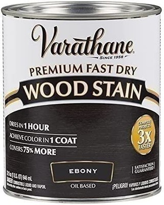 Varathane 269395 Premium Fast Dry Wood Stain, Quart, Ebony