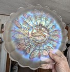 Northwood White Carnival Glass Peacock & Urn Master Ice Cream Bowl INV2 — photo 3