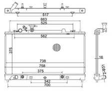 FITS MAZDA 6 HATCHBACK 2.0 MZR  RADIATOR, ENGINE COOLING 644 083 HART