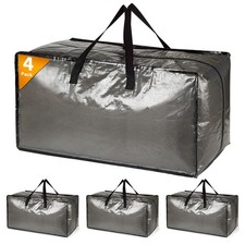 4 Pack Extra Large Heavy Duty Storage Boxes with Lids XL, Clear/Transparent 