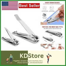 Stainless Steel Nail Clipper Set with File & Dual Sizes