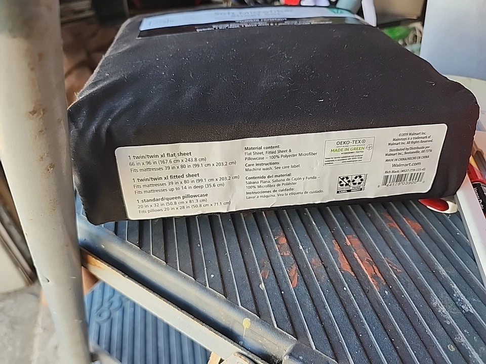 Juego de sábanas de microfibra suave Mainstays de 3 piezas ~ Twin/TwinXL negro Foto 2 de 4