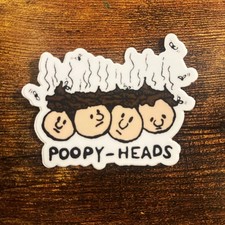 Poopy-Heads Vinyl Decal Sticker Laptop Waterproof Bathroom Humor Funny Cute