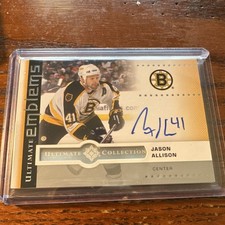 Upper Deck Ultimate Emblems Autographs Auto Jason Allison UE-JA Boston Bruins