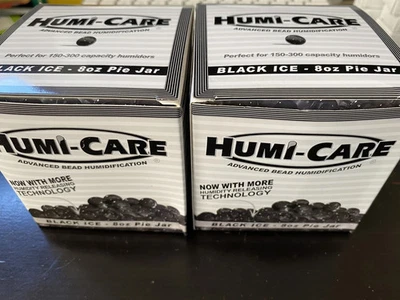 Humi-Care 8oz Black Ice Pie Jar - Humicare Bead Gel 2 Pack