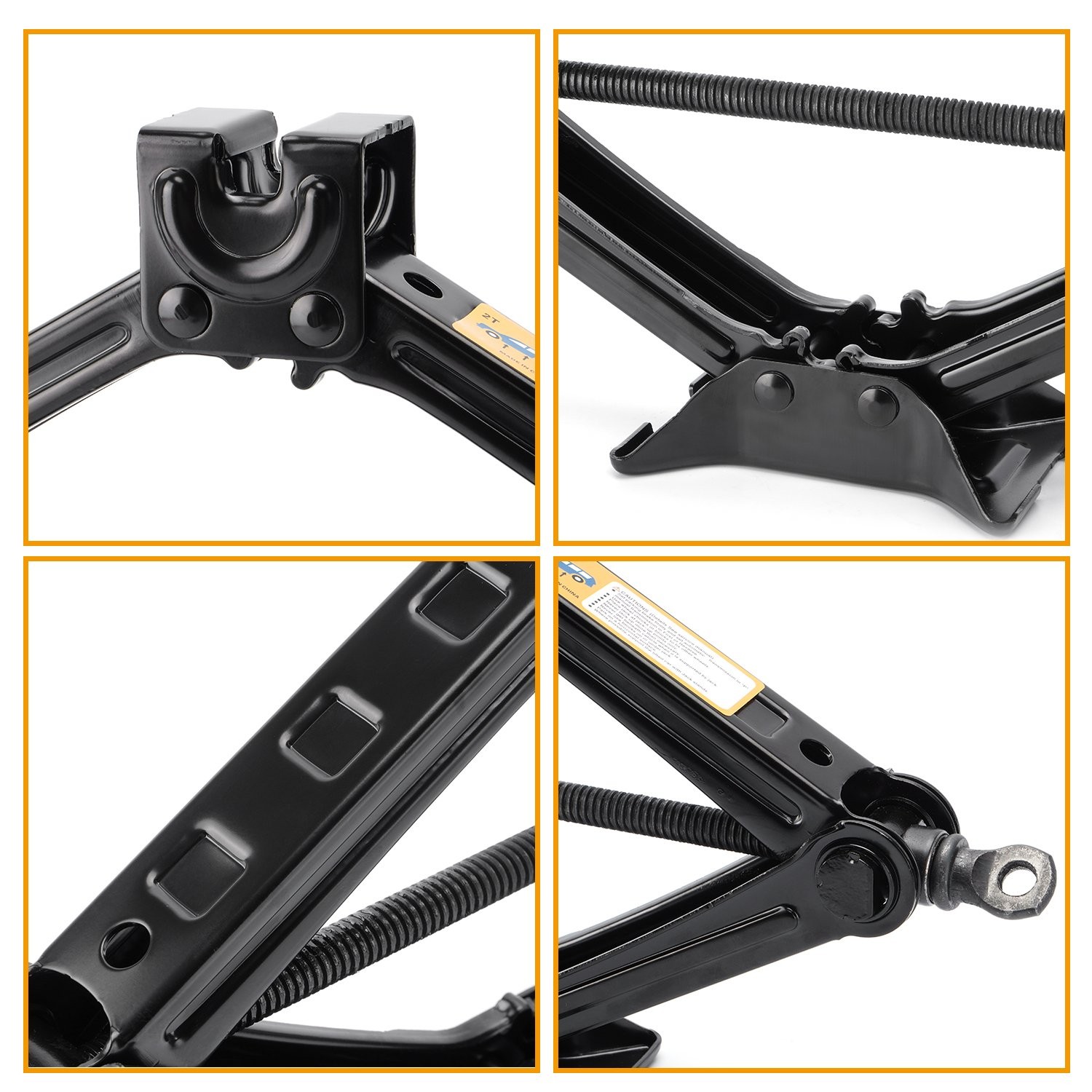 Black 2 Ton Steel Scissor Jack +Handle For Car Van Auto Garage Tire Change Mount thumbnail 8