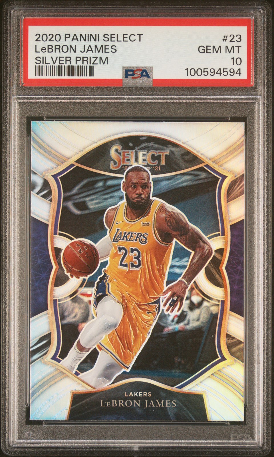 2020 PANINI SELECT SILVER PRIZM #23 LEBRON JAMES PSA 10