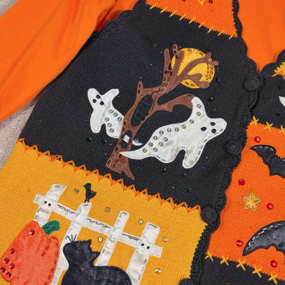 Conjunto de 2 piezas suéter chaleco cuello alto vintage ediciones básicas para mujer’s L Halloween Foto 3 de 4