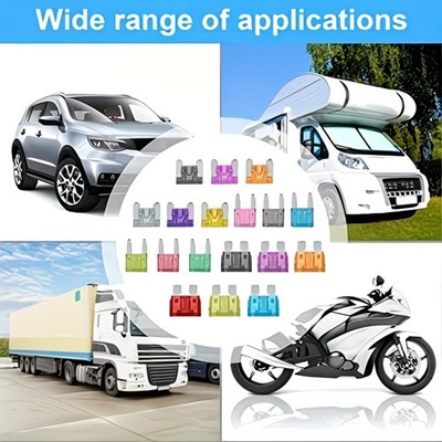 300Pcs Car Fuse Assortment Kit, 160 Mini + 90 Standard + 50 Micro Blade Fuses