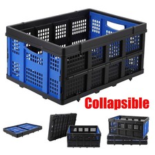 Collapsible Storage Baskets Folding Plastic Stackable Container with Handle