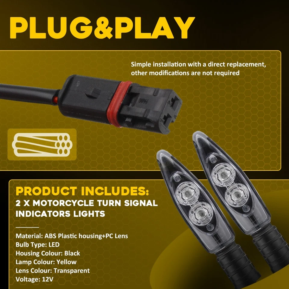 Luz de señal de giro delantera LED ámbar 4 piezas para BMW F700GS F800GS F800GT F800R Foto 4 de 4