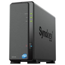SYNOLOGY DS124 NAS 1-BAY SLOT SINGOLO DISQUE DUR HDD SSD SATA ETHERNET LAN IP