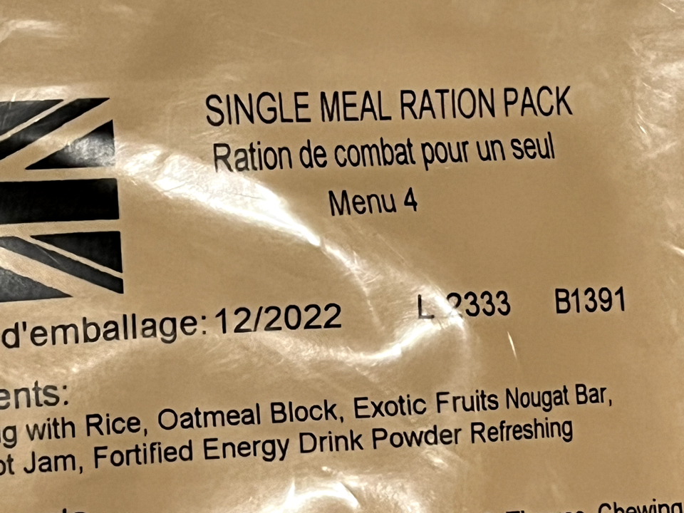 British Army MOD 24hr Operational Ration Packs ORP from Idaho, USA MRE ...