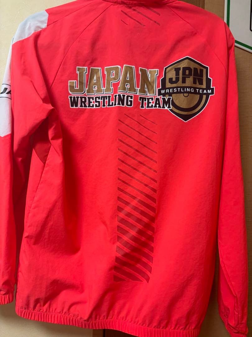 ASICS Japan Wrestling Team Jacket Orange Size S Official Team