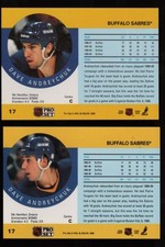 90-91 Pro Set #17 Error & Corrected Dave Andreychuk (Arniel) Buffalo Sabres