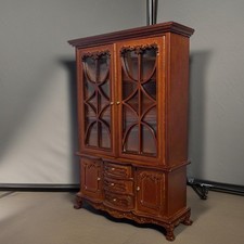 Mueble para casa de muñecas 1:12 mini vitrina de vino de nogal aparador 9cTw