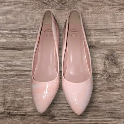 Noo Shoes Pink Court Heels UK 9.5 Pointed Toe Mid Block Heel Slip On - Image 1 of 3