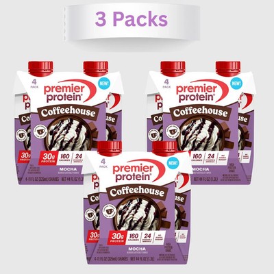 3 Packs - Premier Protein Shake, Coffeehouse Mocha, 30g Protein, 11 Fl Oz, 4 Ct